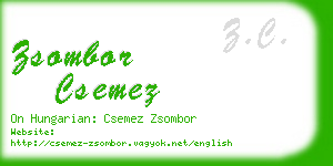 zsombor csemez business card